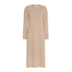 Max Mara Goccia Wool-Blend Tweed Knit Dress in Beige | Midi Dresses | Luxury Shoes 