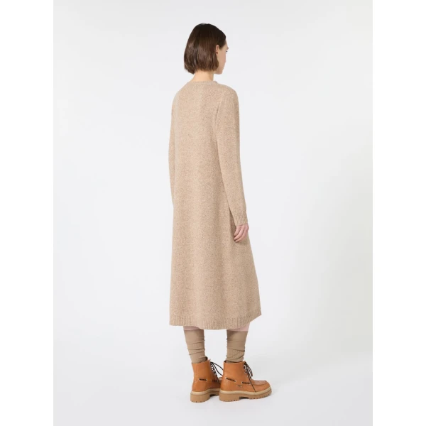 Max Mara Goccia Wool-Blend Tweed Knit Dress in Beige | Midi Dresses | Luxury Shoes 
