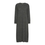 Max Mara Goccia Wool-Blend Tweed Knit Dress in Dark Grey | Midi Dresses | Luxury Shoes 
