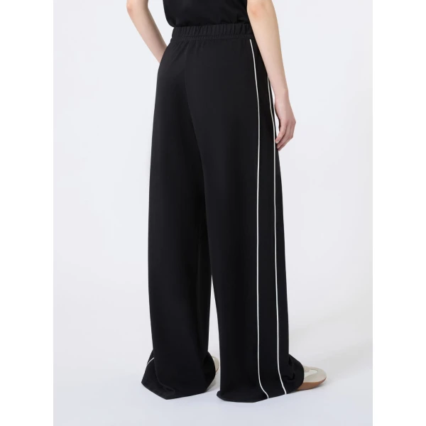 Max Mara Godezia Milano-Knit Jersey Wide-Leg Trousers in Black | Wide leg pants | Luxury Shoes 