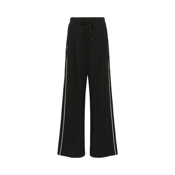 Max Mara Godezia Milano-Knit Jersey Wide-Leg Trousers in Black | Wide leg pants | Luxury Shoes 