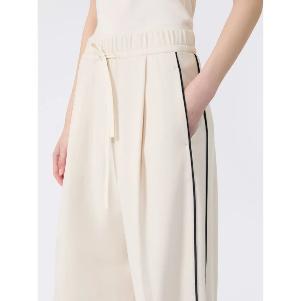 Max Mara Godezia Milano-Knit Jersey Wide-Leg Trousers in Ivory | Wide leg pants | Luxury Shoes 