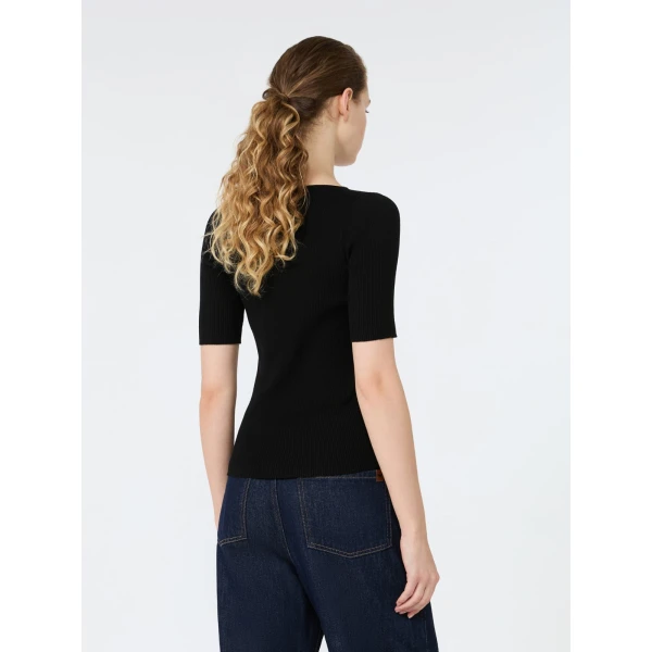 Max Mara Gola Slim Fit Viscose Jumper in Black | Sweaters | Luxury Shoes 