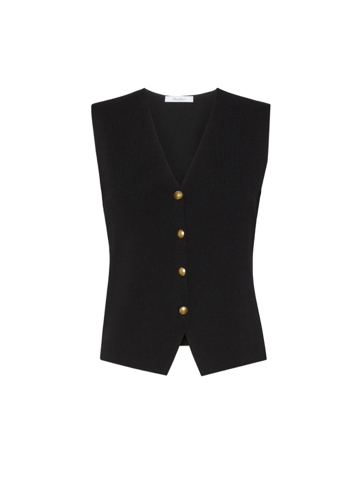 Max Mara Gola Viscose Crepe Yarn Gilet in Black Max Mara Gola Viscose Crepe Yarn Gilet in Black | Sweaters | Luxury Shoes