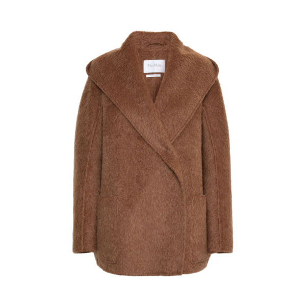 Max Mara Golf Short Camel and Mohair Coat in Light Brown | Wool Coat | Luxury Shoes 