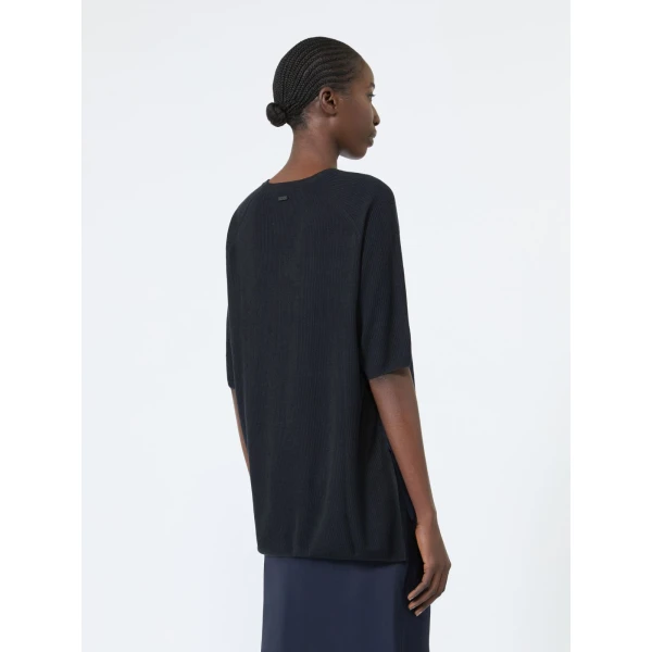 Max Mara Golfo Loose Cashmere and Silk Jumper in Ultramarine | Sweaters | Luxury Shoes 