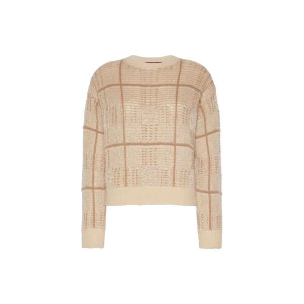 Max Mara Gondola Sequinned Wool, Mohair and Cashmere Sweater in Ecru | Sweaters | Luxury Shoes 