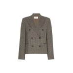 Max Mara Grado Double-Breasted Jersey Jacket in Brown | Blazers | Luxury Shoes 
