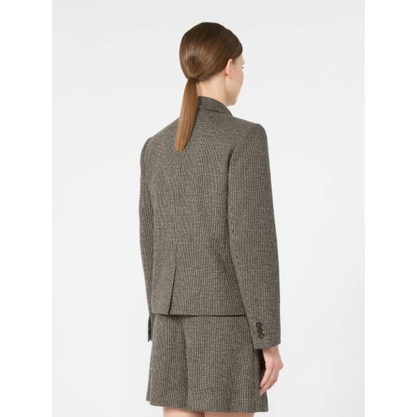 Max Mara Grado Double-Breasted Jersey Jacket in Brown | Blazers | Luxury Shoes 