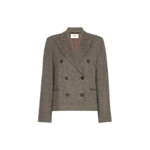 Max Mara Grado Double-Breasted Jersey Jacket in Brown | Blazers | Luxury Shoes 