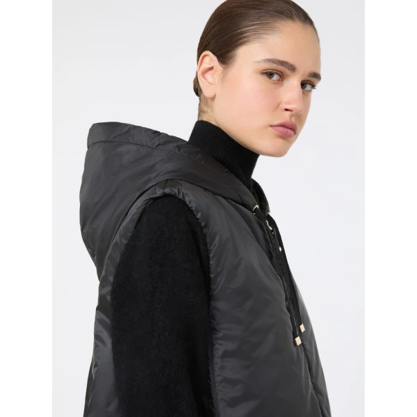 Max Mara Greengi Water-Repellent Canvas Gilet in Black | Vests | Luxury Shoes 