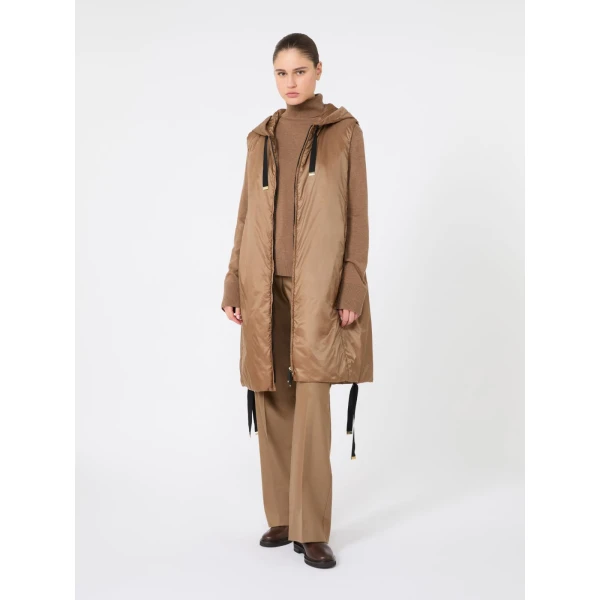 Max Mara Greengi Water-Repellent Canvas Gilet in Caramel | Vests | Luxury Shoes 