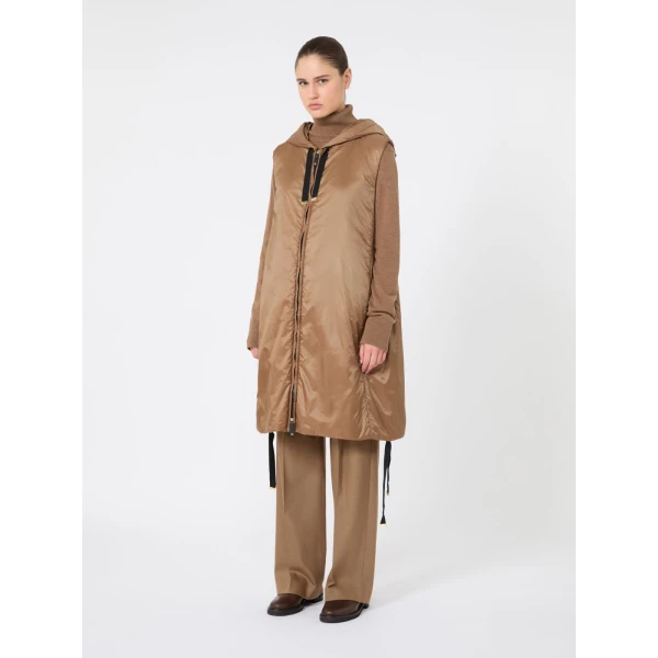 Max Mara Greengi Water-Repellent Canvas Gilet in Caramel | Vests | Luxury Shoes 