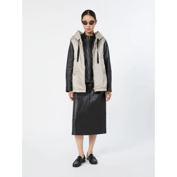Max Mara Greengo Padded Water-Repellent Hooded Gilet in Beige | Vests | Luxury Shoes 