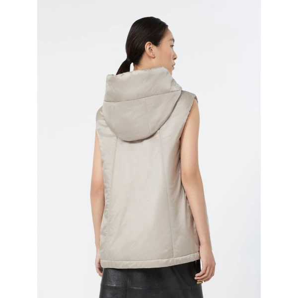 Max Mara Greengo Padded Water-Repellent Hooded Gilet in Beige | Vests | Luxury Shoes 