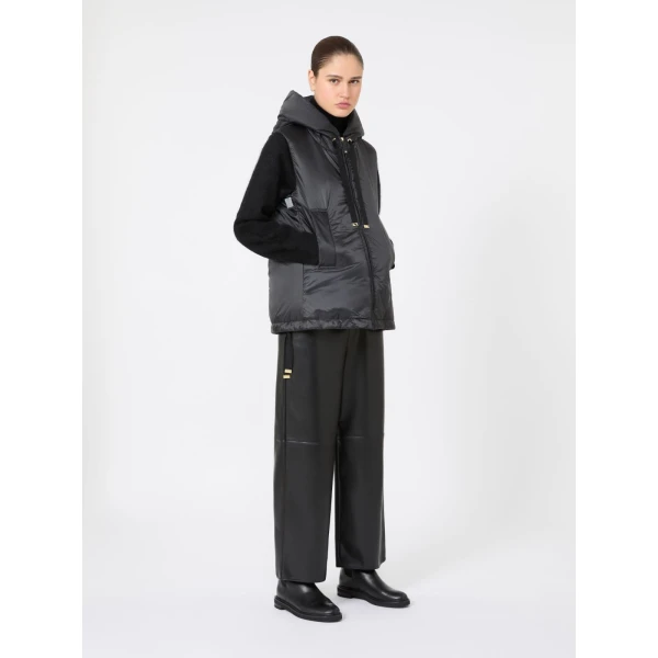 Max Mara Greengo Padded Water-Repellent Hooded Gilet in Black | Vests | Luxury Shoes 