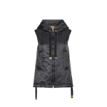 Max Mara Greengo Padded Water-Repellent Hooded Gilet in Black | Vests | Luxury Shoes 