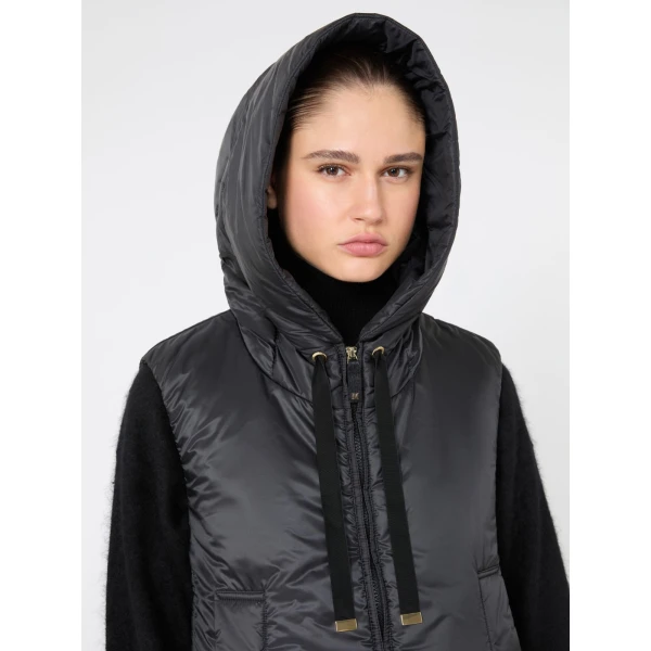Max Mara Greengo Padded Water-Repellent Hooded Gilet in Black | Vests | Luxury Shoes 