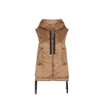 Max Mara Greengo Padded Water-Repellent Hooded Gilet in Caramel | Vests | Luxury Shoes 