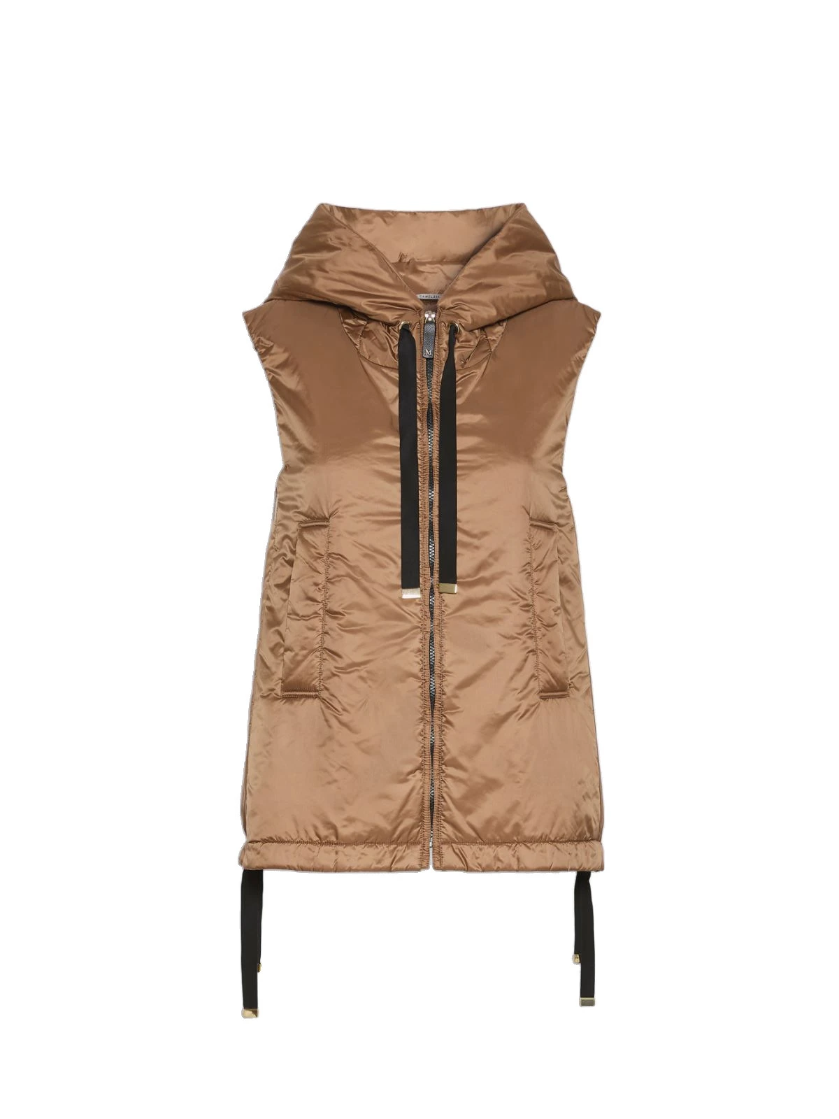 Max Mara Greengo Padded Water-Repellent Hooded Gilet in Caramel Max Mara Greengo Padded Water-Repellent Hooded Gilet in Caramel | Vests | Luxury Shoes