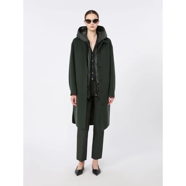 Max Mara Greengo Padded Water-Repellent Hooded Gilet in Dark Green | Vests | Luxury Shoes 