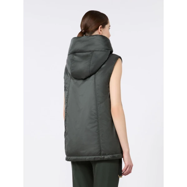 Max Mara Greengo Padded Water-Repellent Hooded Gilet in Dark Green | Vests | Luxury Shoes 
