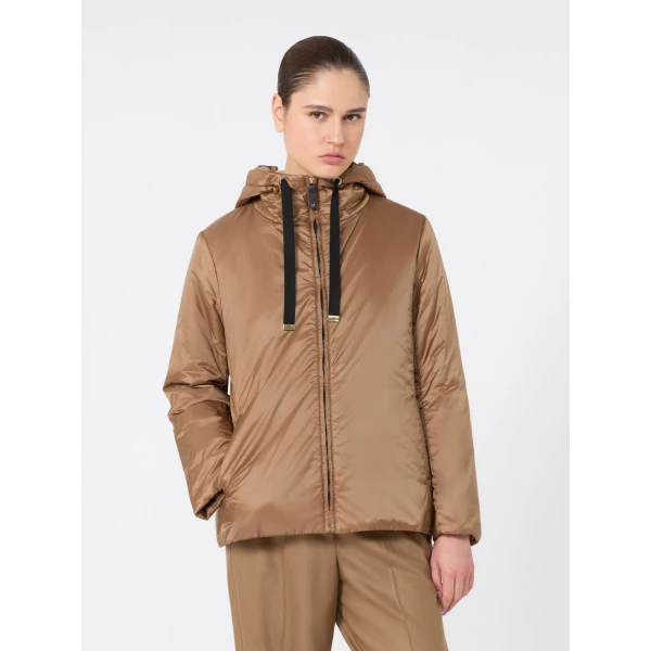 Max Mara Greenh Padded Water-Repellent Hooded Jacket in Caramel | Jackets | Luxury Shoes 