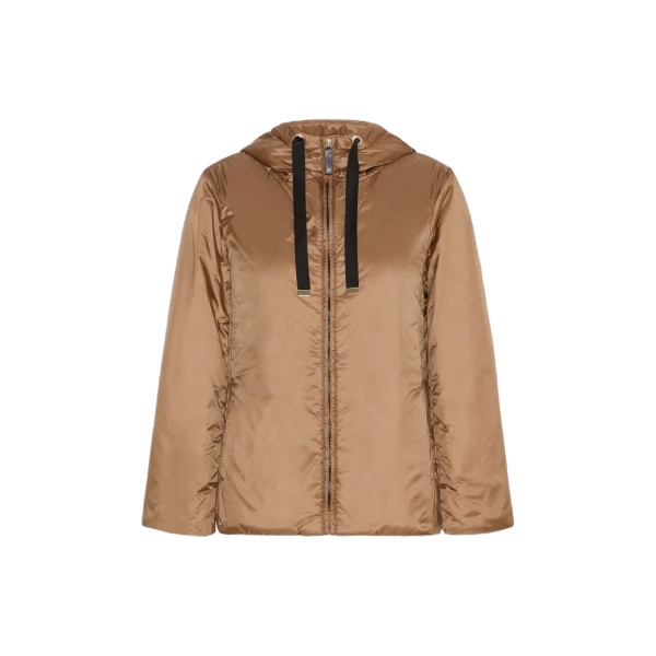 Greenh Padded Water-Repellent Hooded Jacket in Caramel
