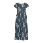 Max Mara Gufo Long Printed Jersey Dress in Navy | Maxi Dresses | Luxury Shoes 