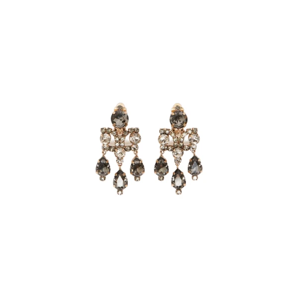 Guglia Crystal Chandelier Earrings in Light Grey