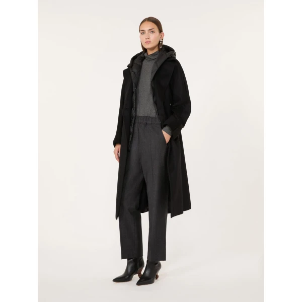 Max Mara Hateley Stretch Wool Flannel Trousers in Dark Grey | Tailored pants | Luxury Shoes 