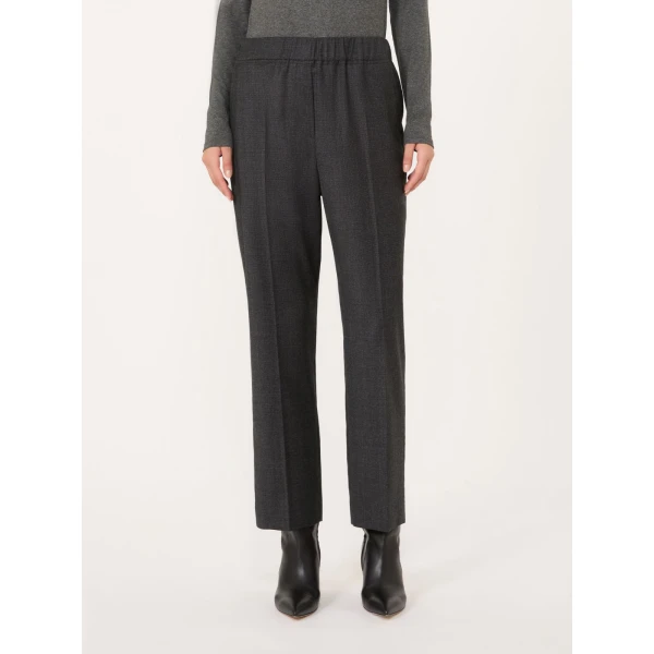 Max Mara Hateley Stretch Wool Flannel Trousers in Dark Grey | Tailored pants | Luxury Shoes 