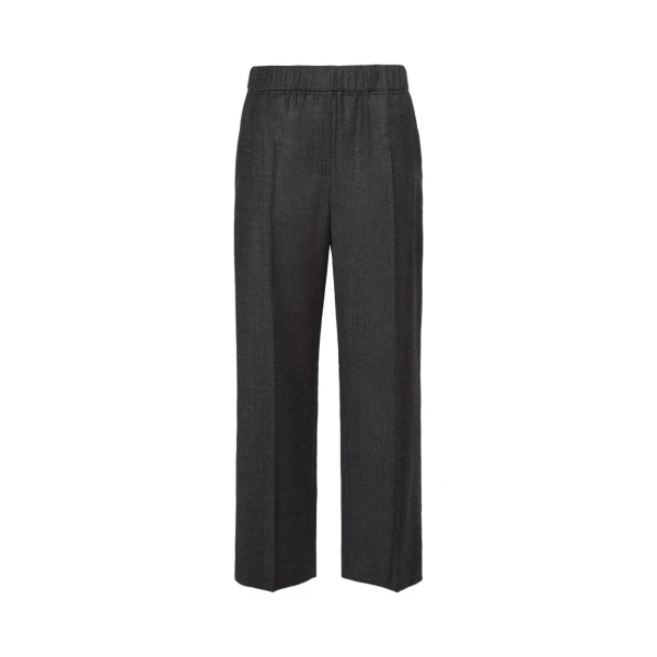 Max Mara Hateley Stretch Wool Flannel Trousers in Dark Grey | Tailored pants | Luxury Shoes 