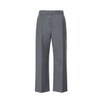 Max Mara Hateley Stretch Wool Flannel Trousers in Medium Grey | Tailored pants | Luxury Shoes 