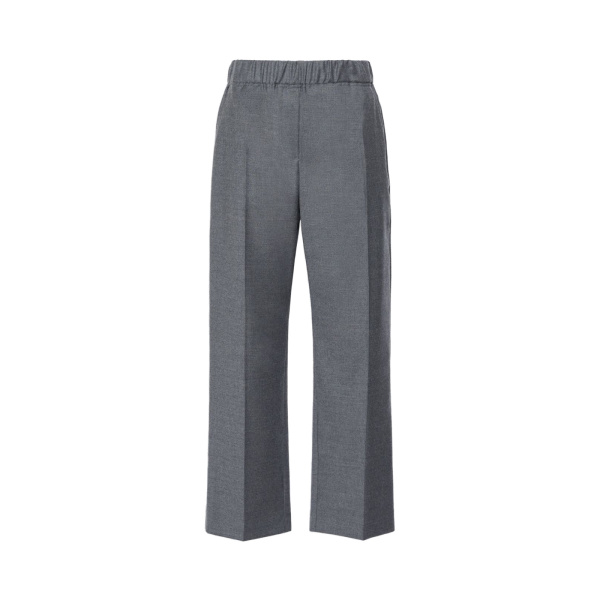 Max Mara Hateley Stretch Wool Flannel Trousers in Medium Grey | Tailored pants | Luxury Shoes 