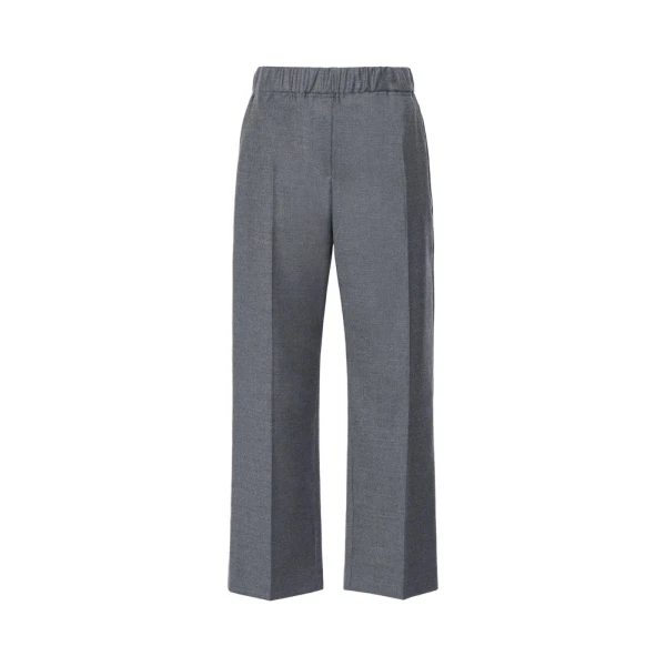 Max Mara Hateley Stretch Wool Flannel Trousers in Medium Grey | Tailored pants | Luxury Shoes 