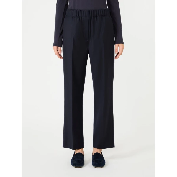 Max Mara Hateley Stretch Wool Flannel Trousers in Navy | Tailored pants | Luxury Shoes 