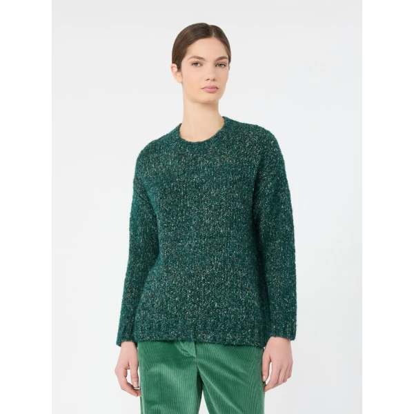 Max Mara Hobby Alpaca, Cotton and Wool Jumper in Dark Green | Sweaters | Luxury Shoes 