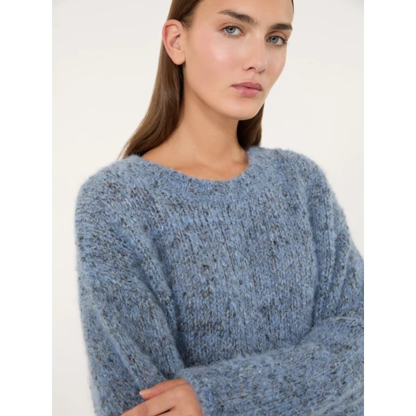 Max Mara Hobby Alpaca, Cotton and Wool Jumper in Light Blue | Sweaters | Luxury Shoes 