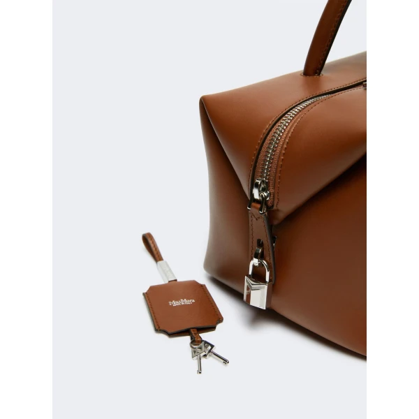 Max Mara Holdallm Medium Natural Leather Bowler Bag in Amber Brown | Totes & Top-Handle Bags | Luxury Shoes 