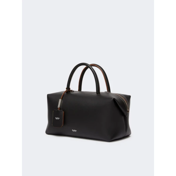 Max Mara Holdallm Medium Natural Leather Bowler Bag in Black | Totes & Top-Handle Bags | Luxury Shoes 