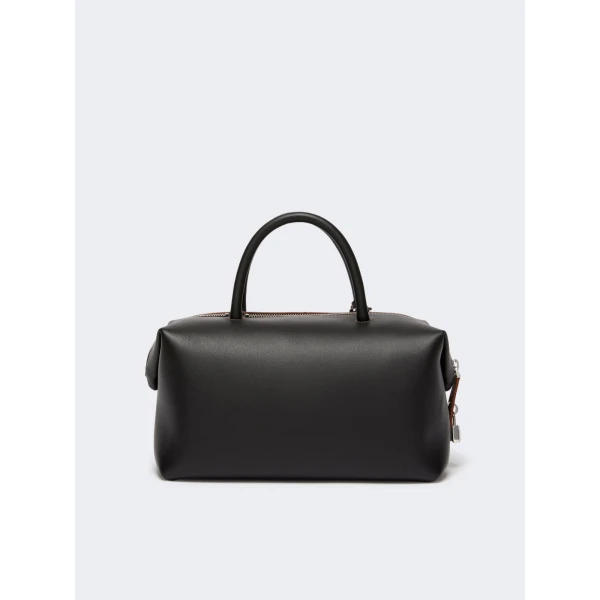 Max Mara Holdallm Medium Natural Leather Bowler Bag in Black | Totes & Top-Handle Bags | Luxury Shoes 