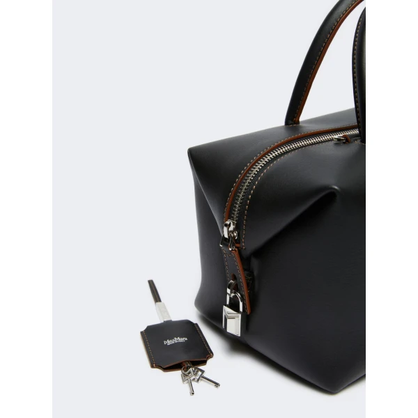 Max Mara Holdallm Medium Natural Leather Bowler Bag in Black | Totes & Top-Handle Bags | Luxury Shoes 
