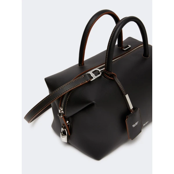 Max Mara Holdallm Medium Natural Leather Bowler Bag in Black | Totes & Top-Handle Bags | Luxury Shoes 