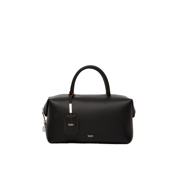 Max Mara Holdallm Medium Natural Leather Bowler Bag in Black | Totes & Top-Handle Bags | Luxury Shoes 