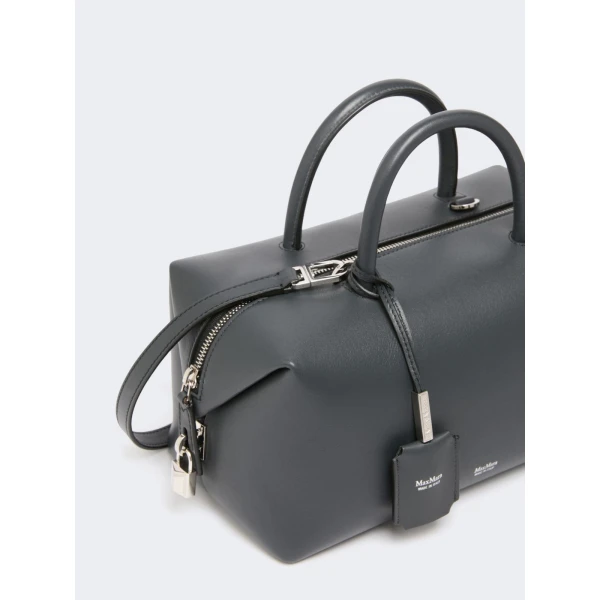 Max Mara Holdallm Medium Natural Leather Bowler Bag in Medium Grey | Totes & Top-Handle Bags | Luxury Shoes 