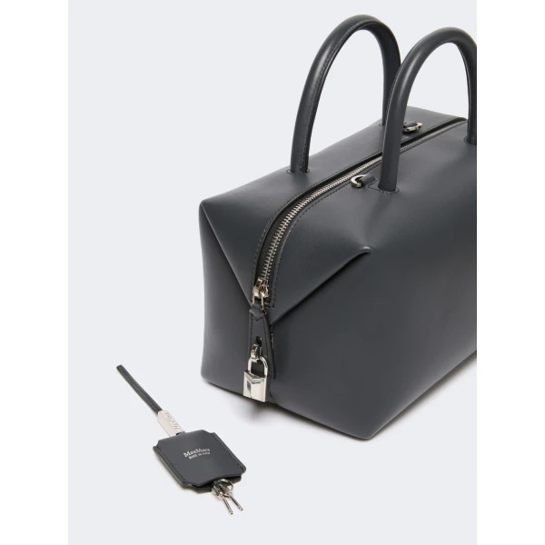 Max Mara Holdallm Medium Natural Leather Bowler Bag in Medium Grey | Totes & Top-Handle Bags | Luxury Shoes 