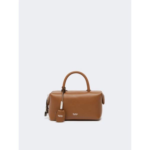 Max Mara Holdalls Small Natural Leather Bowler Bag in Amber Brown | Totes & Top-Handle Bags | Luxury Shoes 