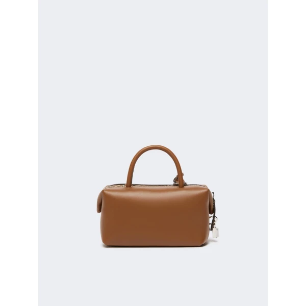 Max Mara Holdalls Small Natural Leather Bowler Bag in Amber Brown | Totes & Top-Handle Bags | Luxury Shoes 