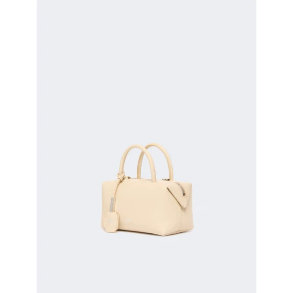Max Mara Holdalls Small Natural Leather Bowler Bag in Beige | Totes & Top-Handle Bags | Luxury Shoes 